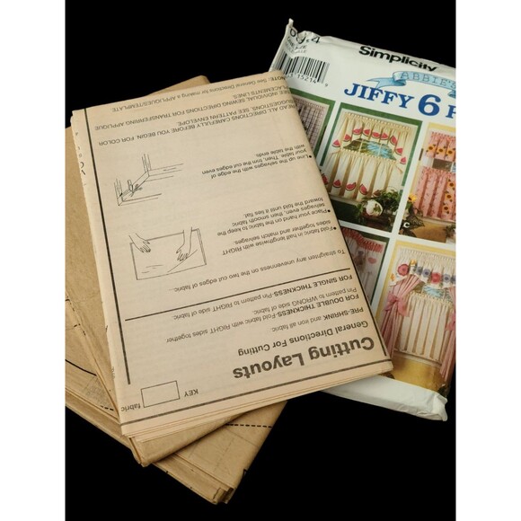 Vtg Simplicity 8924 Jiffy Valance Swag Cafe Curtains Curtain Panels 6 Pack Uncut - Picture 4 of 5